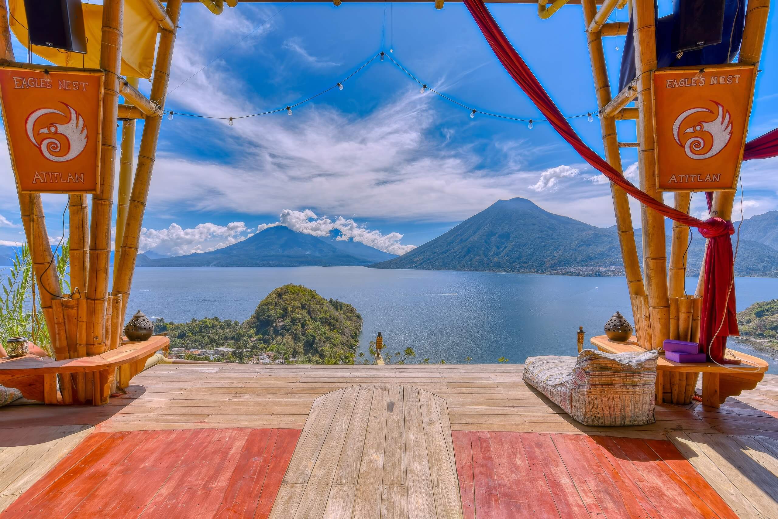 values list with volcanoes background